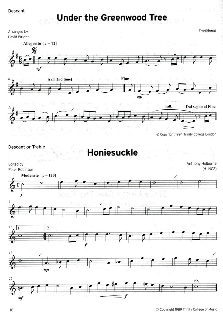 Recorder Anthology 1 Initial & Grade 1