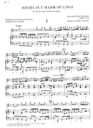 Sonata in F Major Op 3 No 8