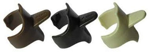 Adjustable thumb rest for Treble in Dark Brown.