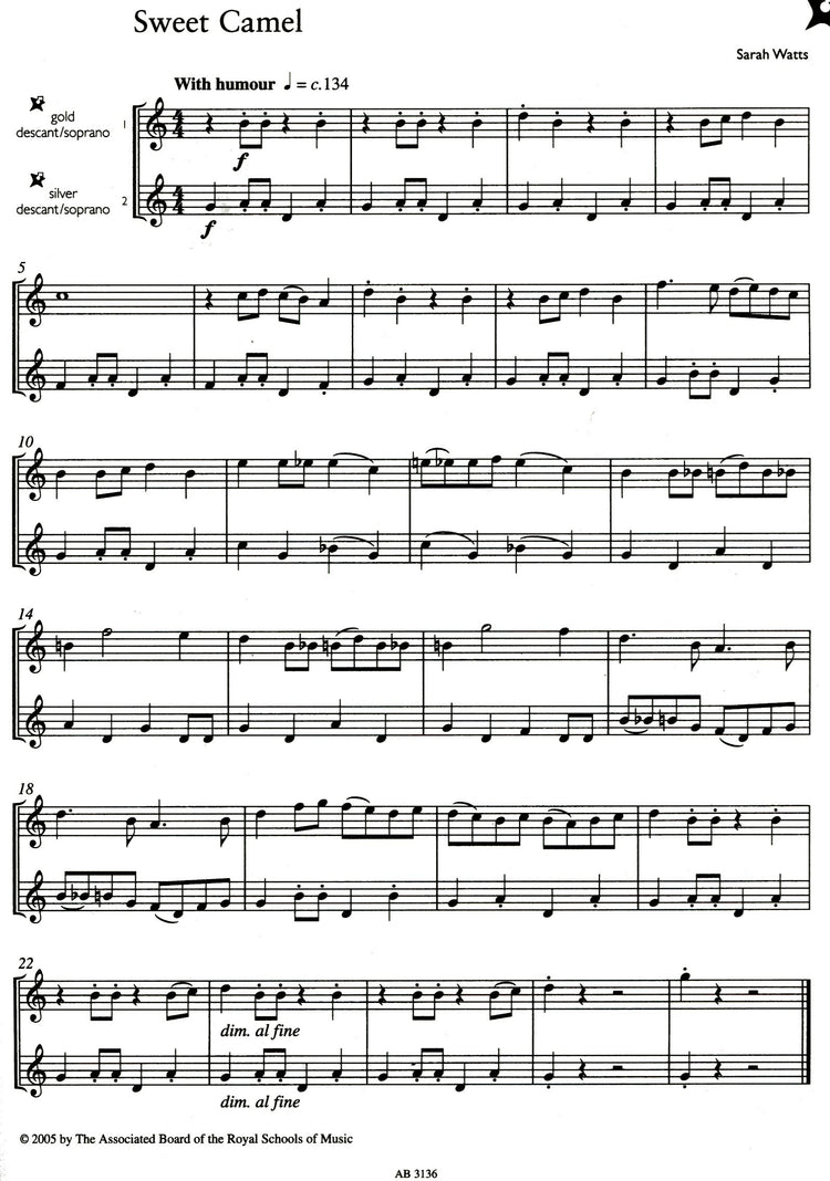 Music Medals: Gold Recorder Ensemble Pieces