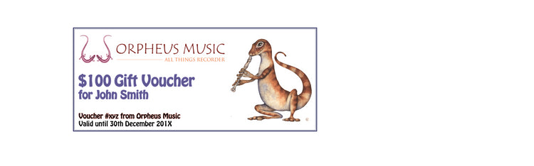 Orpheus Music Gift Voucher $100