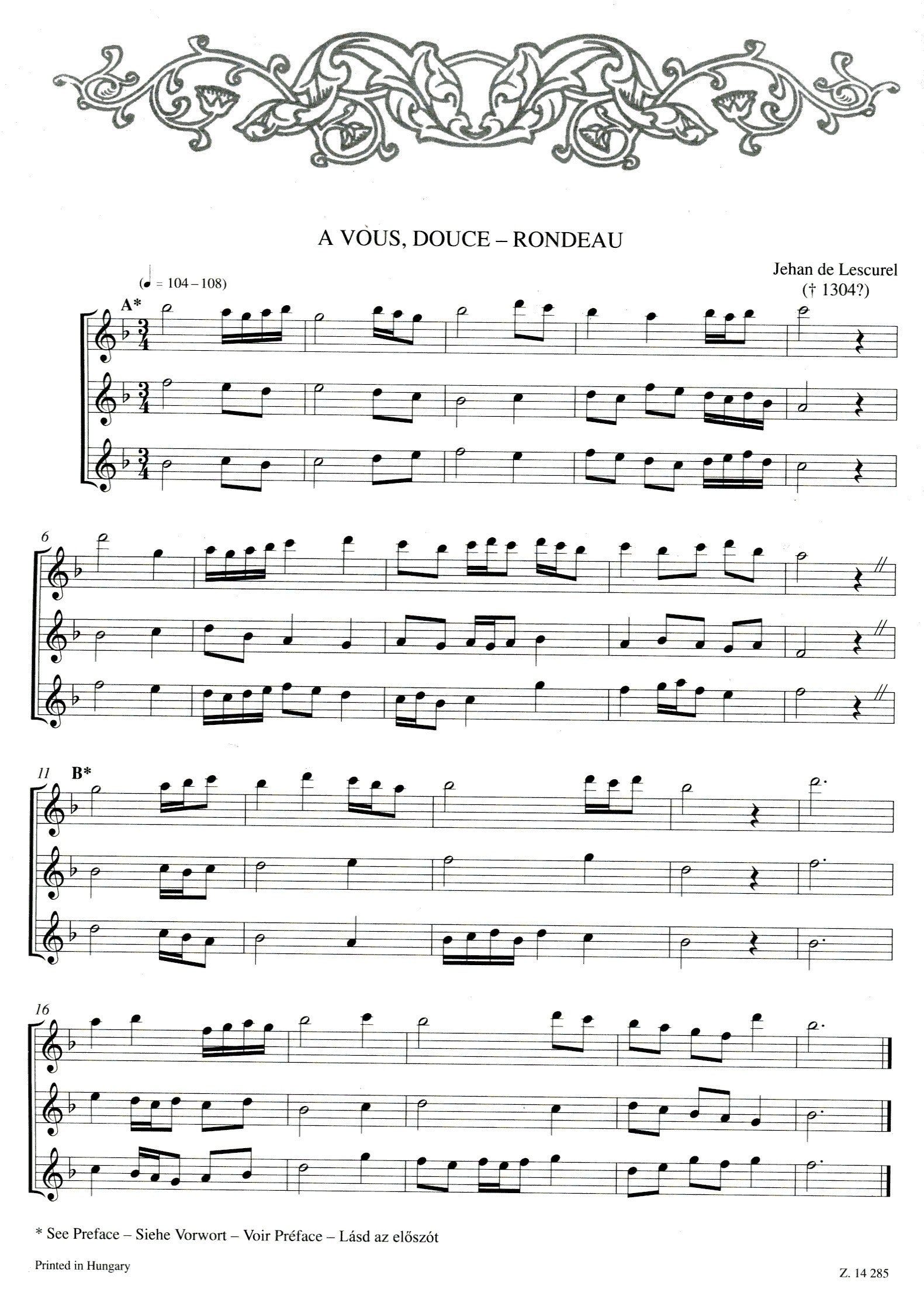Chamber Music for Three Treble Recorders
