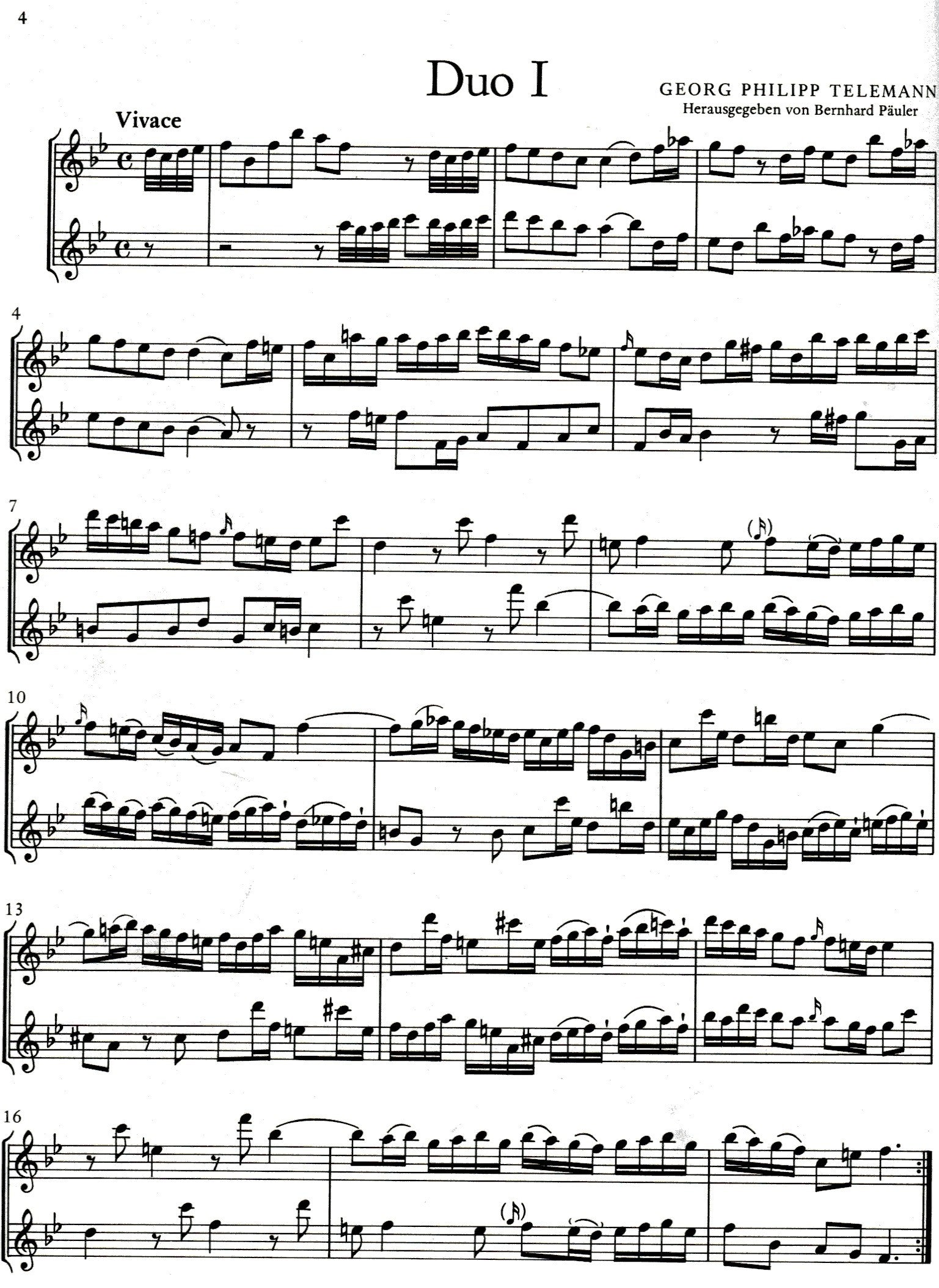 Six Duos for 2 Trebles from 1752