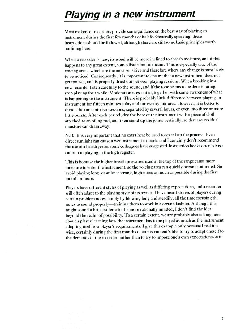The Recorder A Basic Workshop Manual