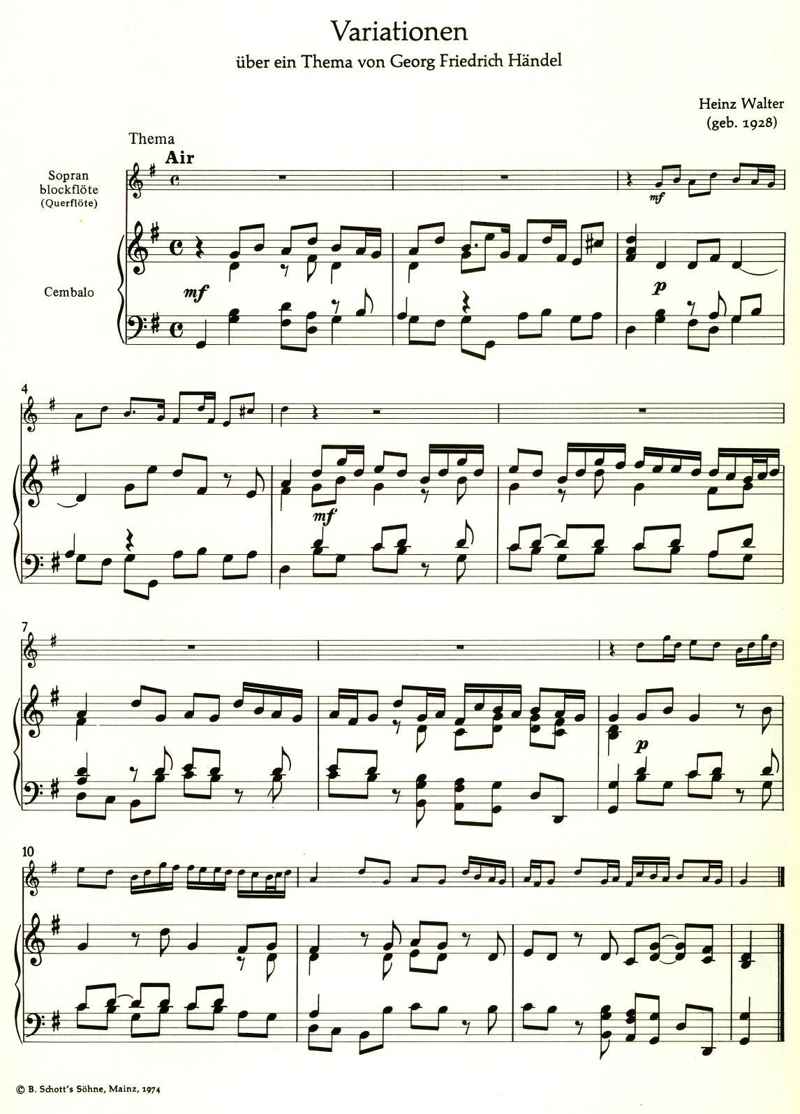Original Music for Recorder