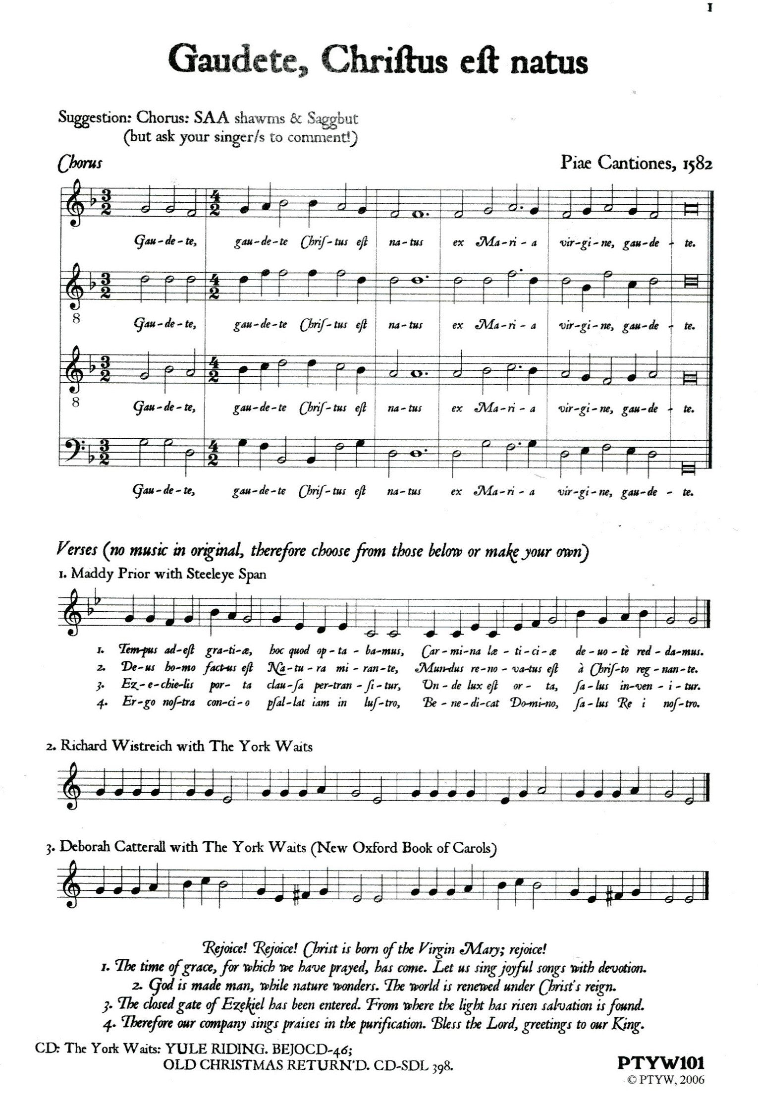 Christmas Collection: Six favourites from Piae Cantiones