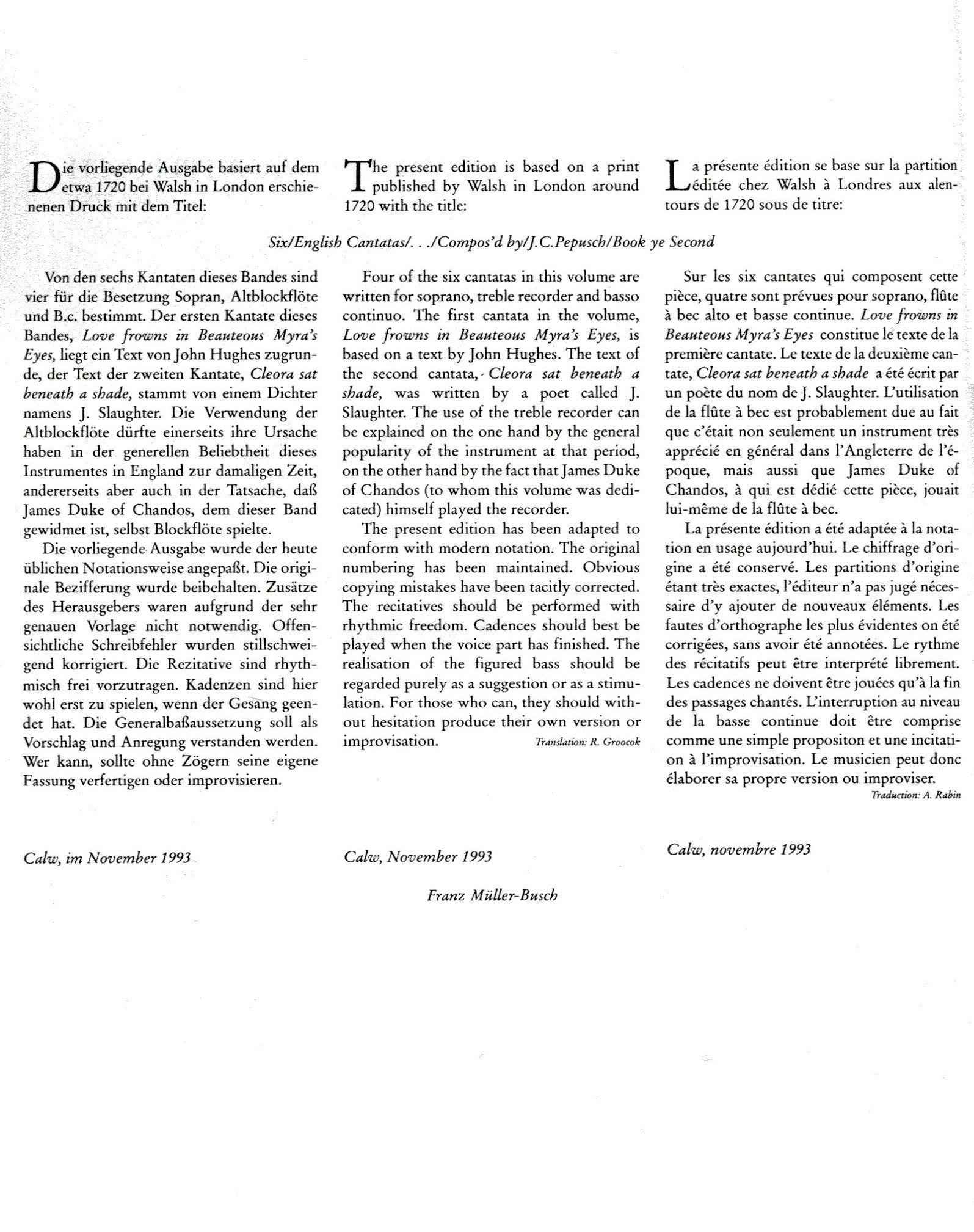Two Cantatas