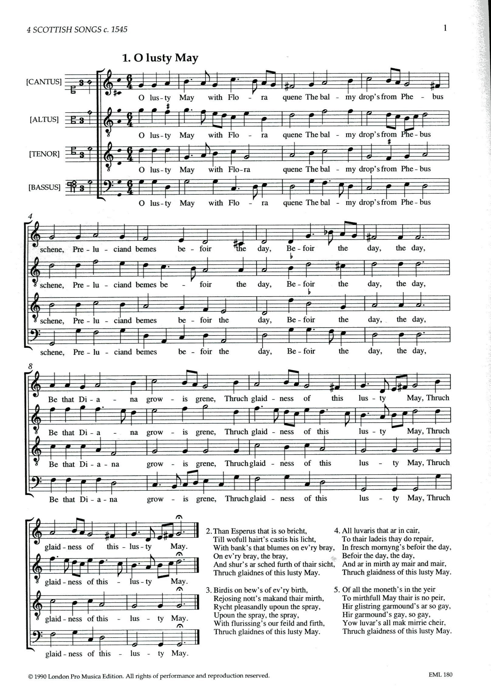 4 Scottish Songs c.1545