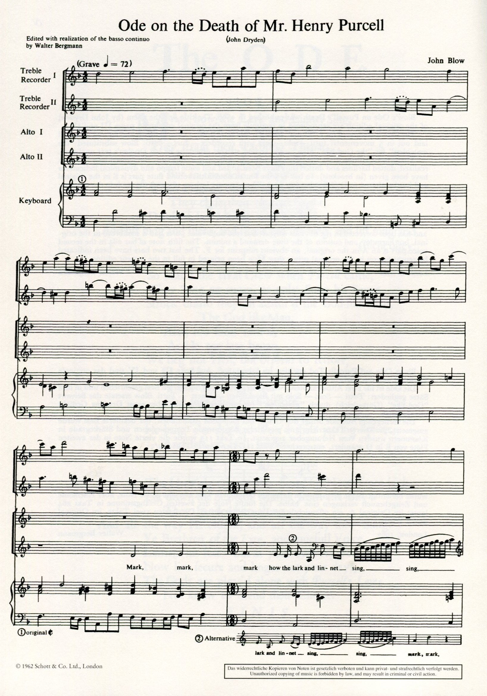 Ode on the Death of Mr Henry Purcell