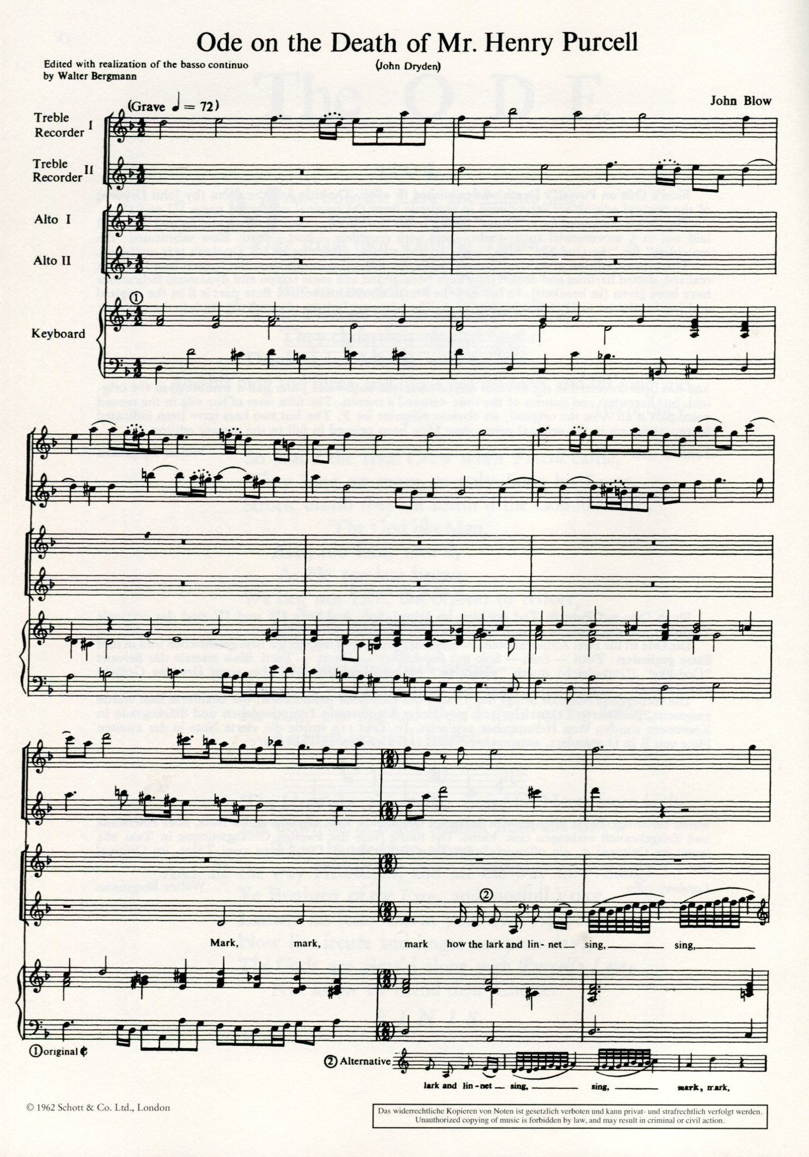 Ode on the Death of Mr Henry Purcell