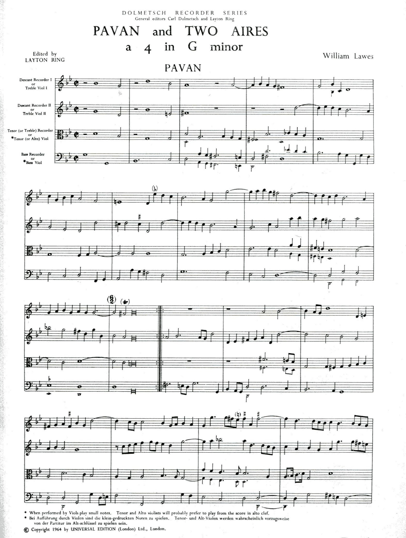 Pavan and 2 Aires in g minor