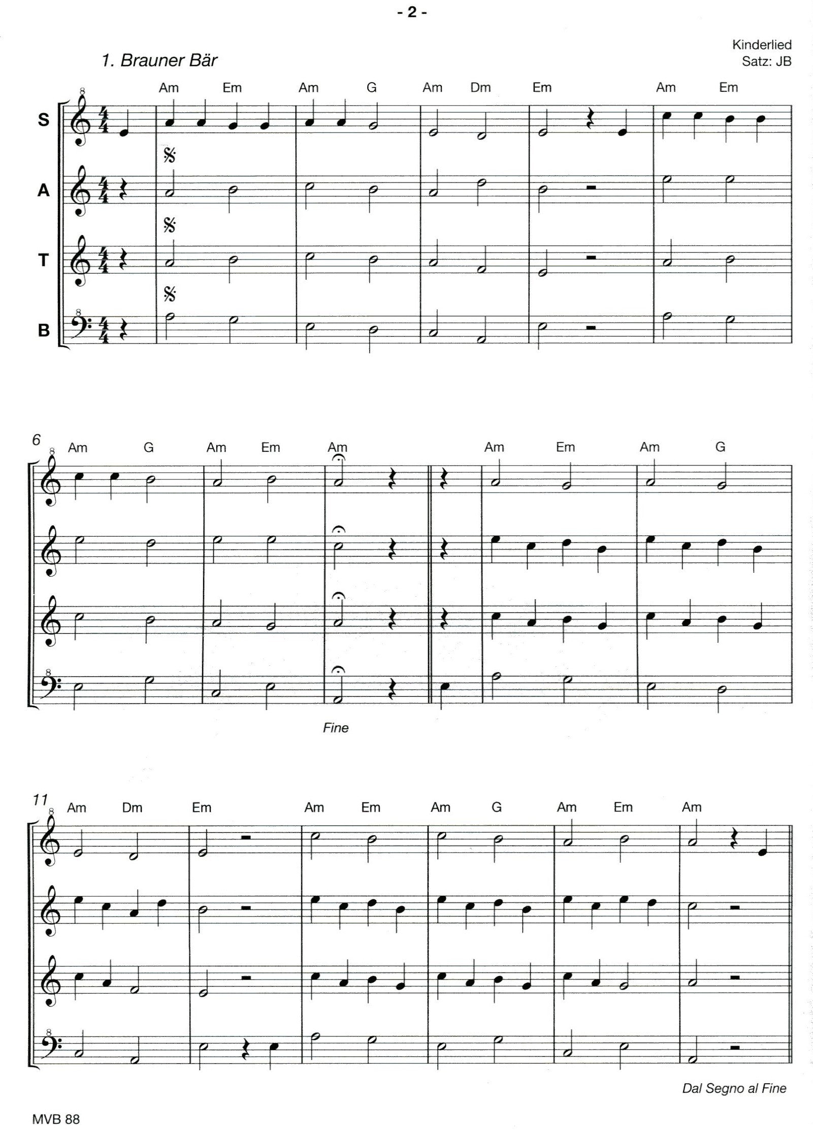 New Song Book for Recorder Quartet