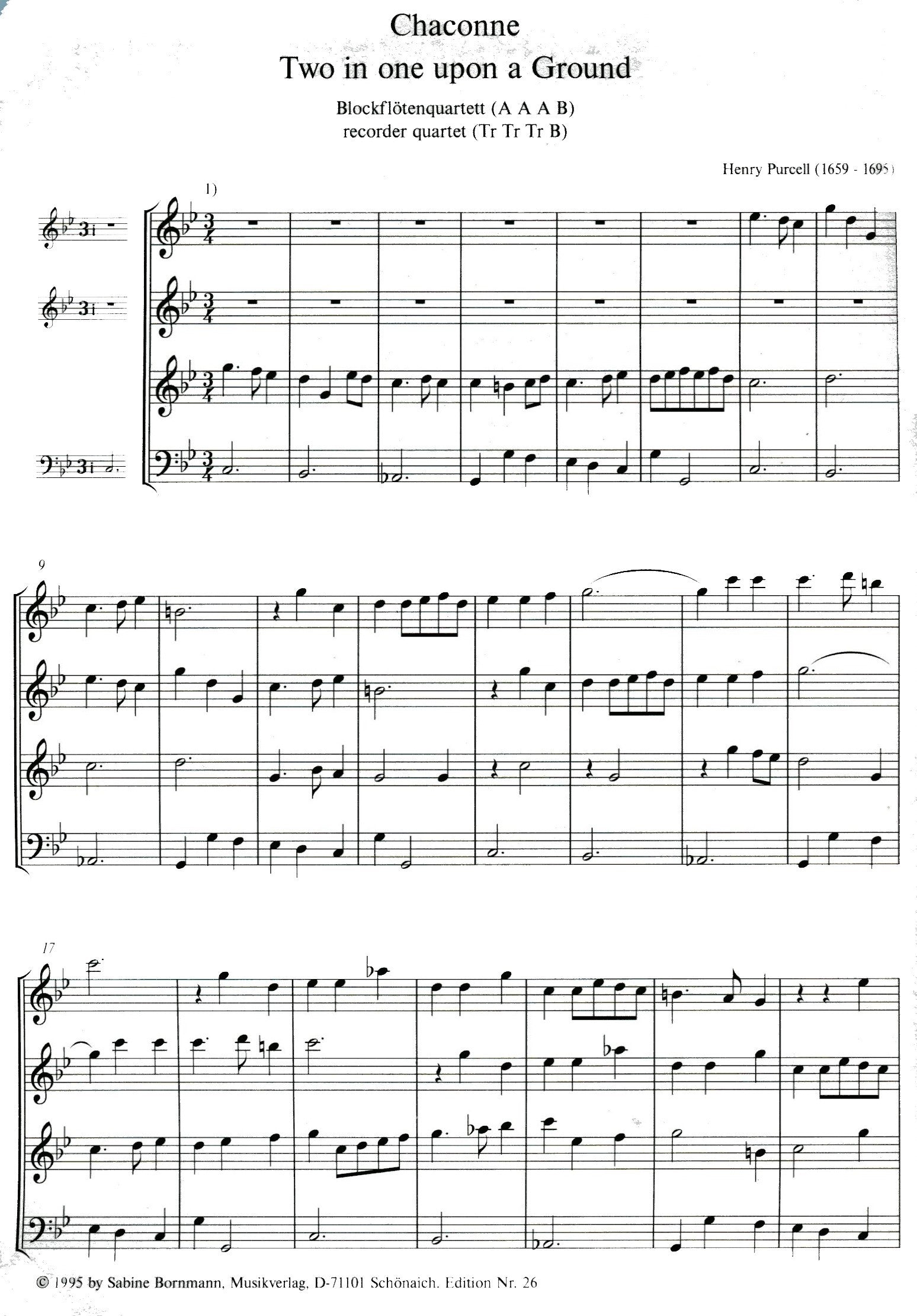 Chaconne C minor Two in One upon a ground