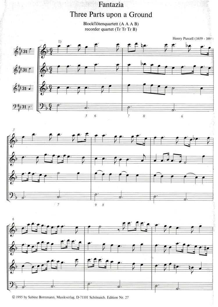 Fantazia Three Parts upon a Ground