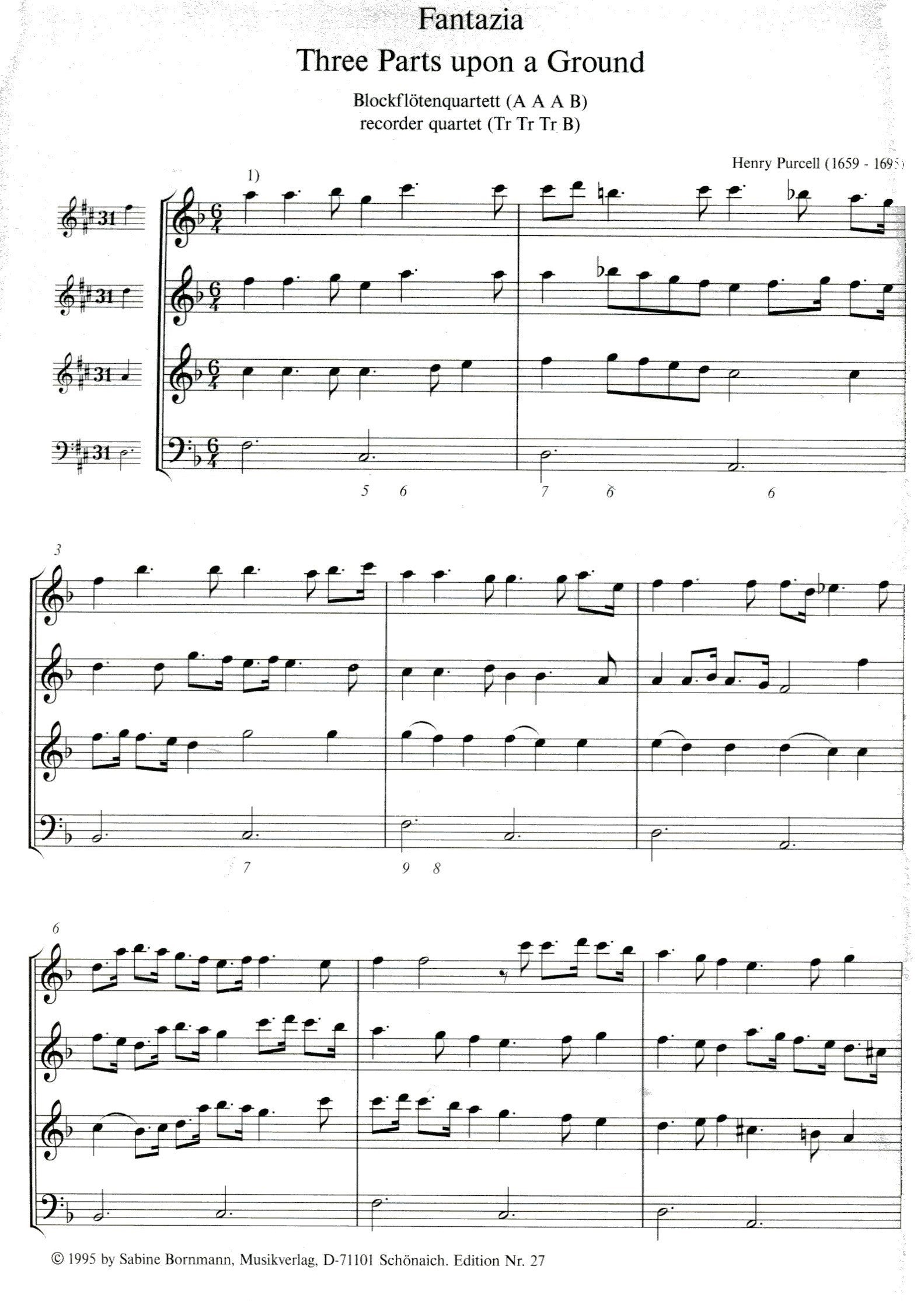 Fantazia Three Parts upon a Ground
