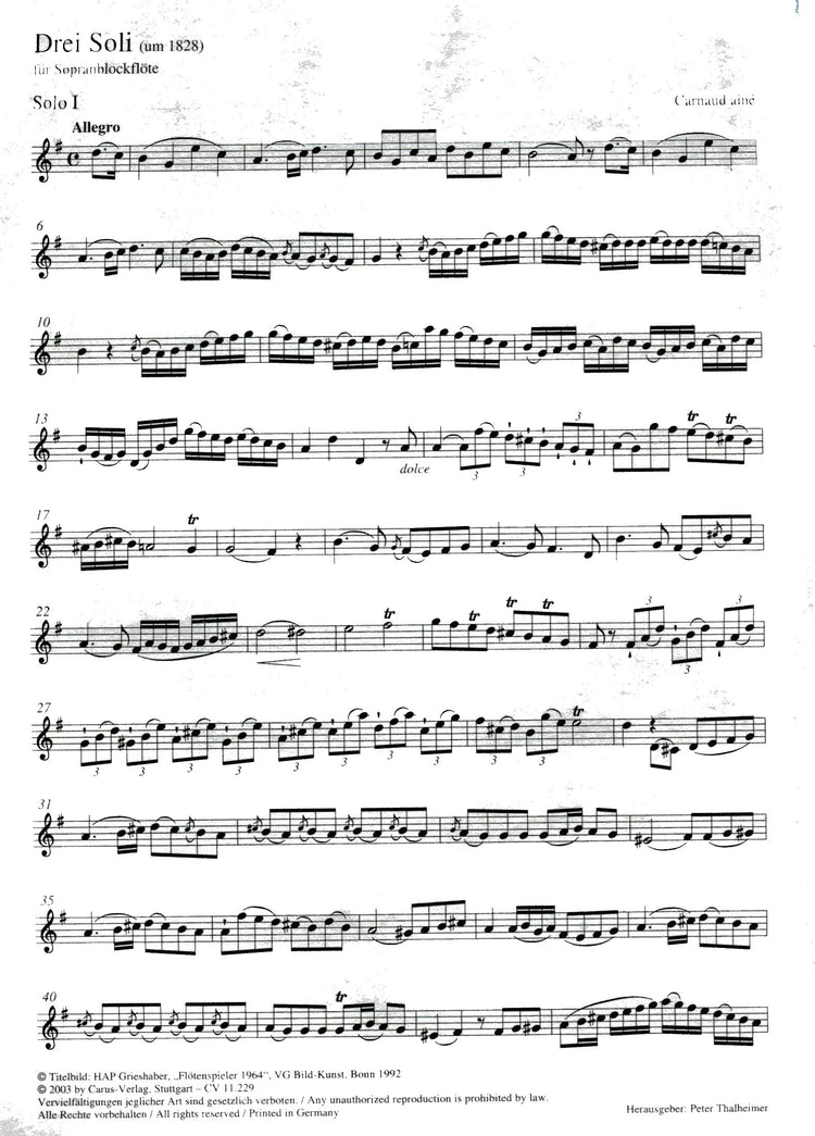 Three Solos for Descant Recorder
