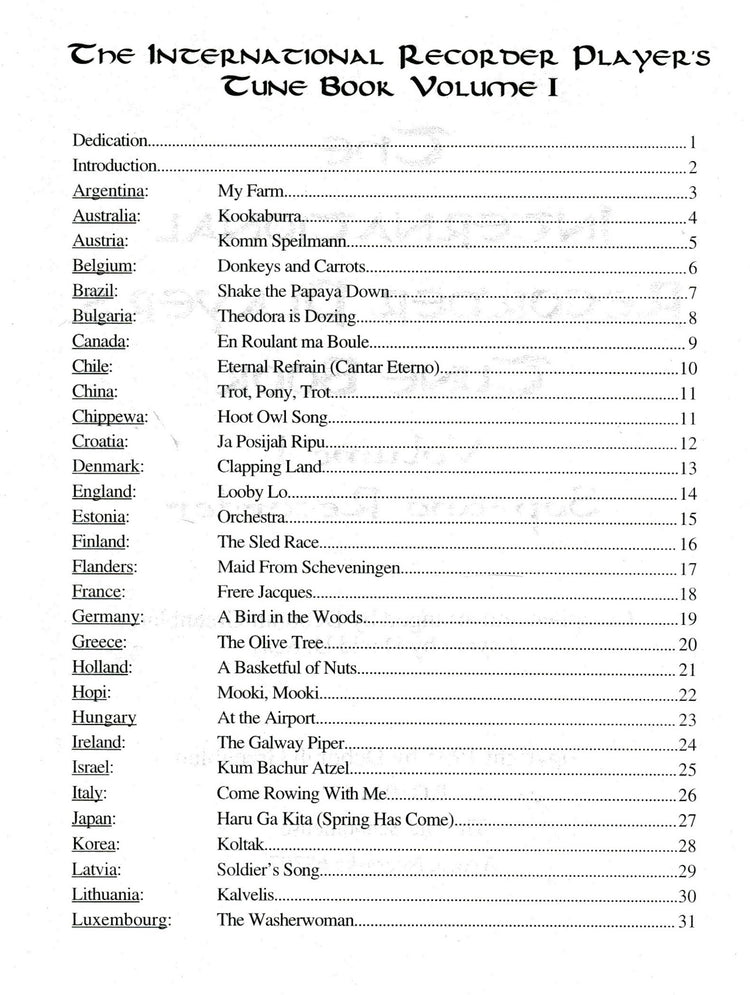 The International Recorder Player's Tune Book