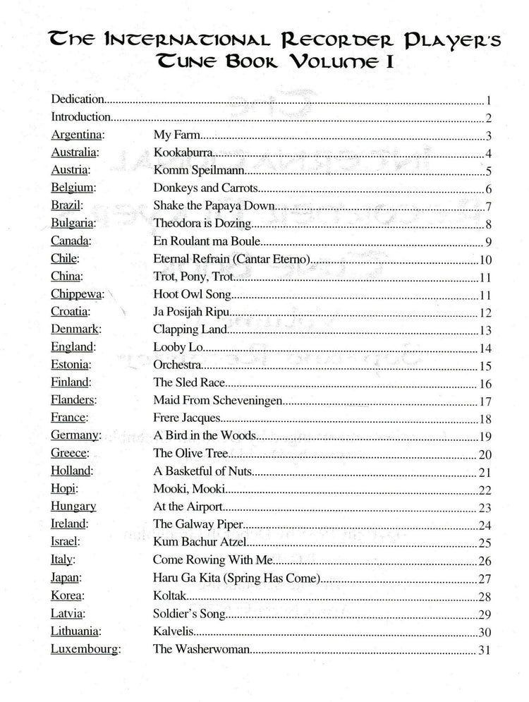 The International Recorder Player's Tune Book