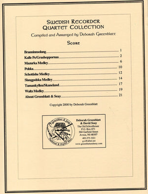 Swedish Recorder Quartet Collection