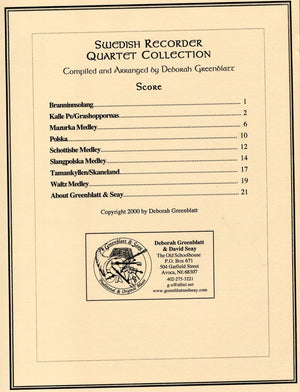 Swedish Recorder Quartet Collection