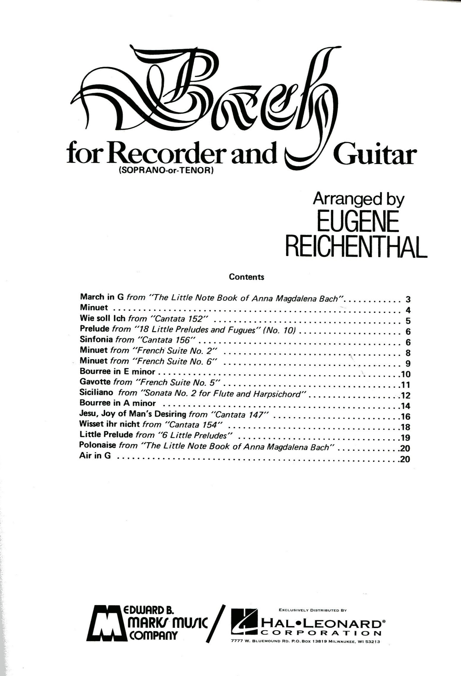 Bach for Recorder and Guitar
