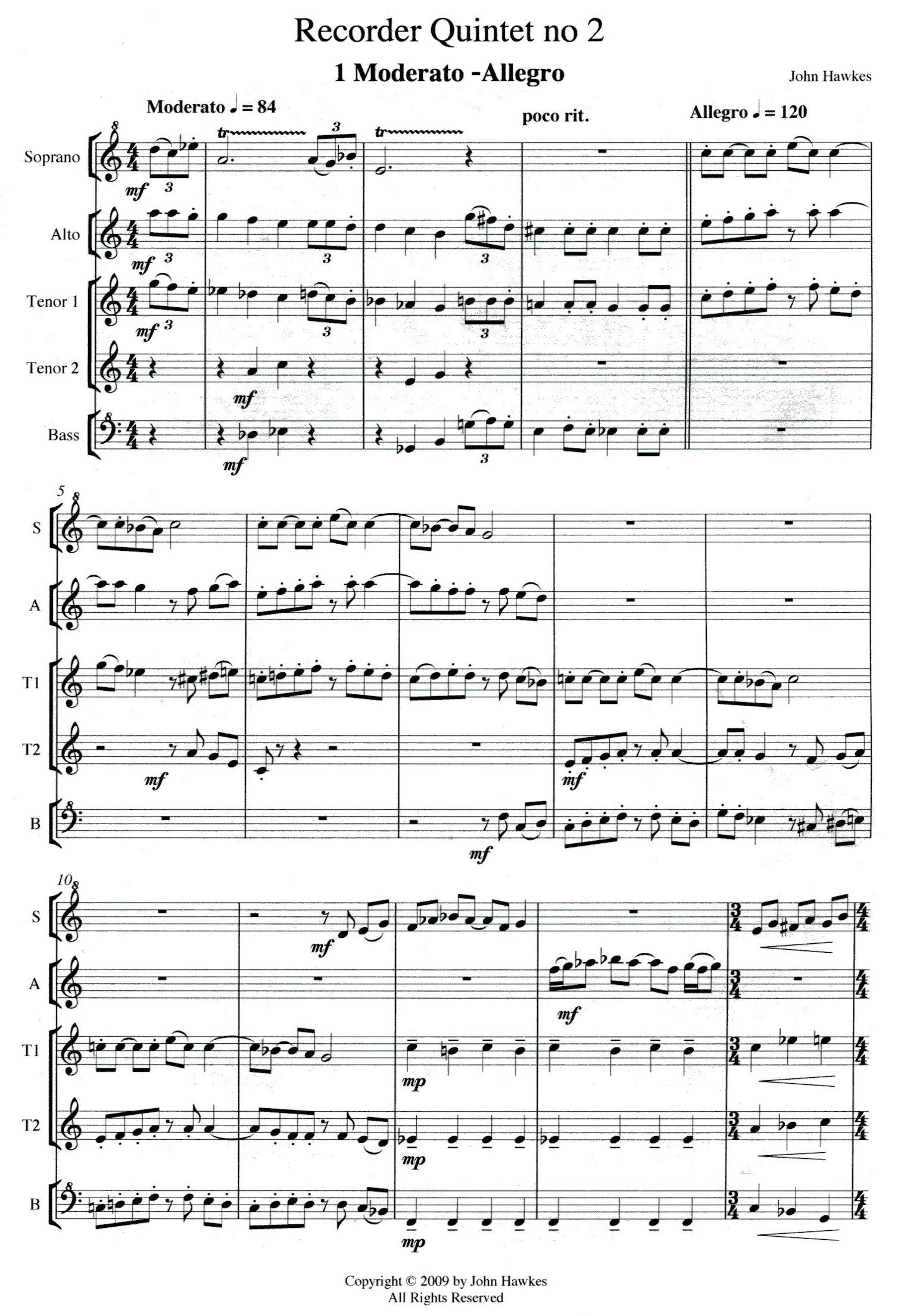 Recorder Quintet No.2