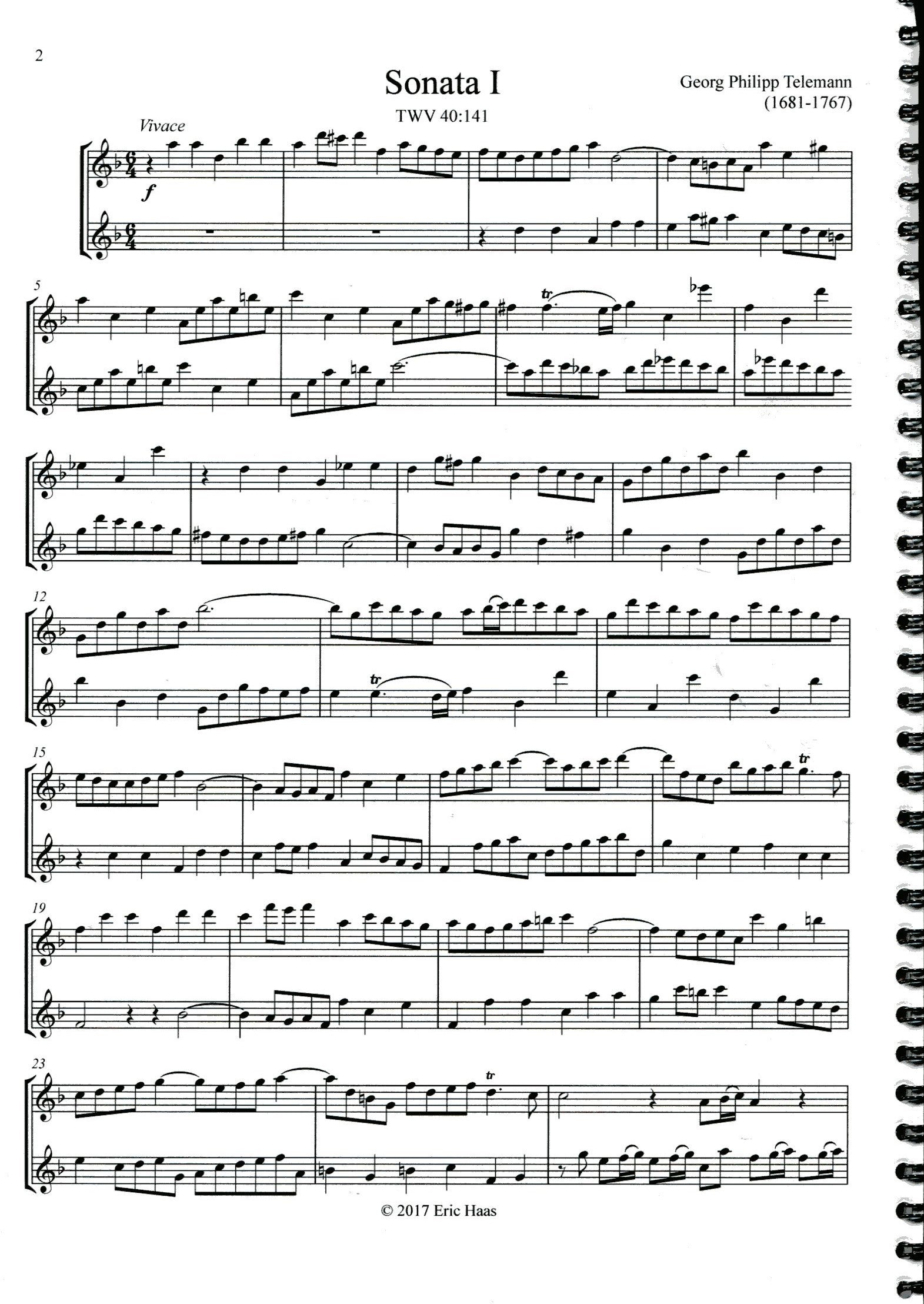 Nine Sonatas Telemann