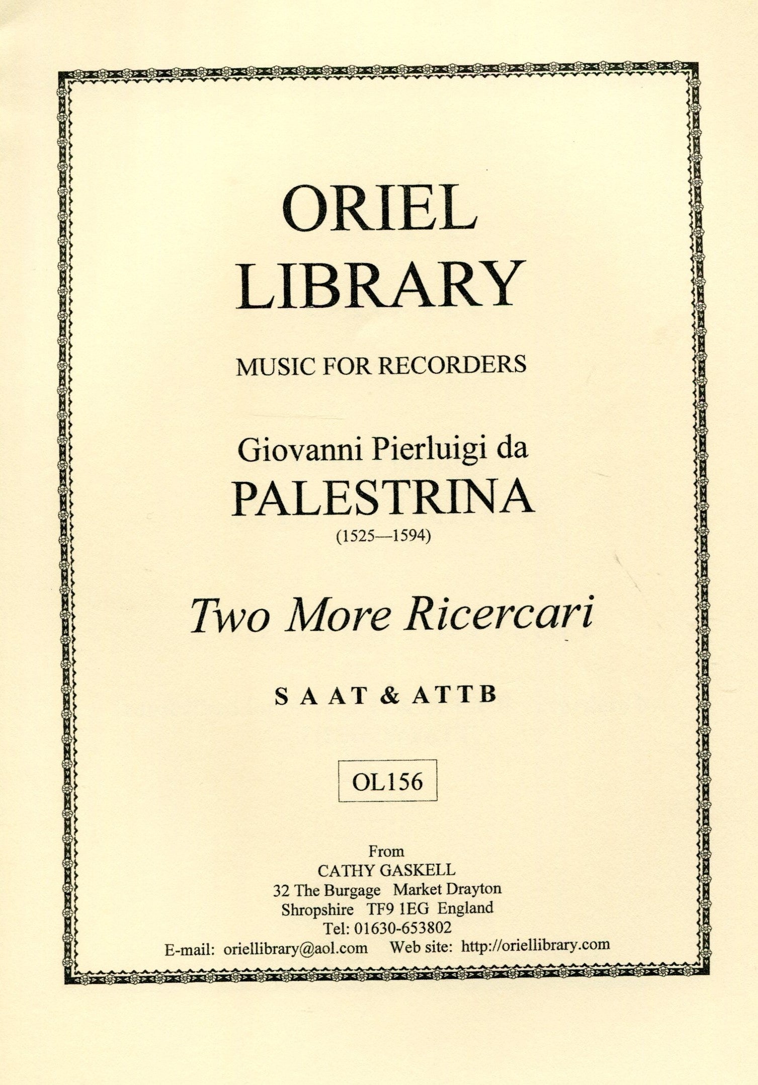 Two more Ricercari