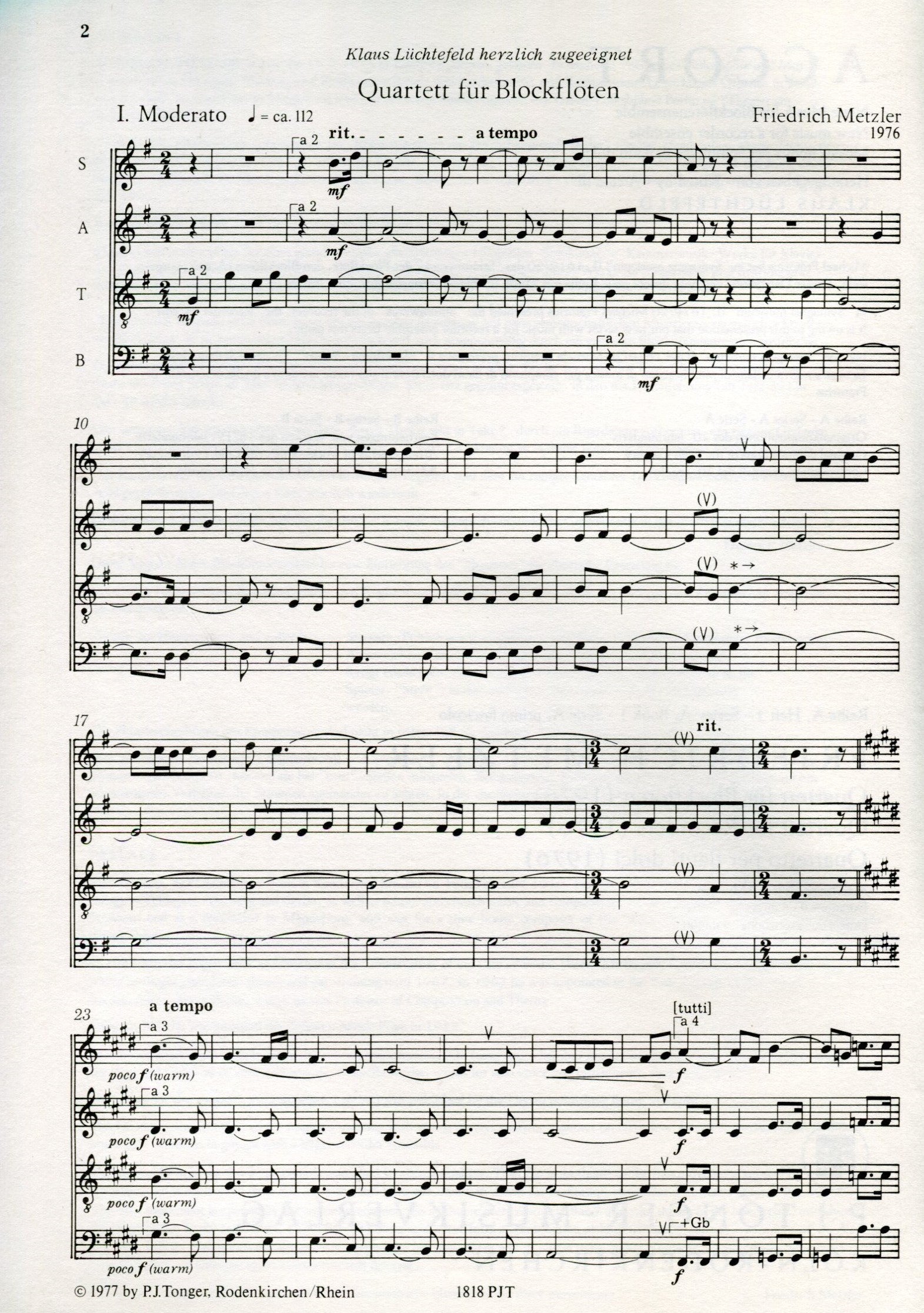 Quartet for Recorders