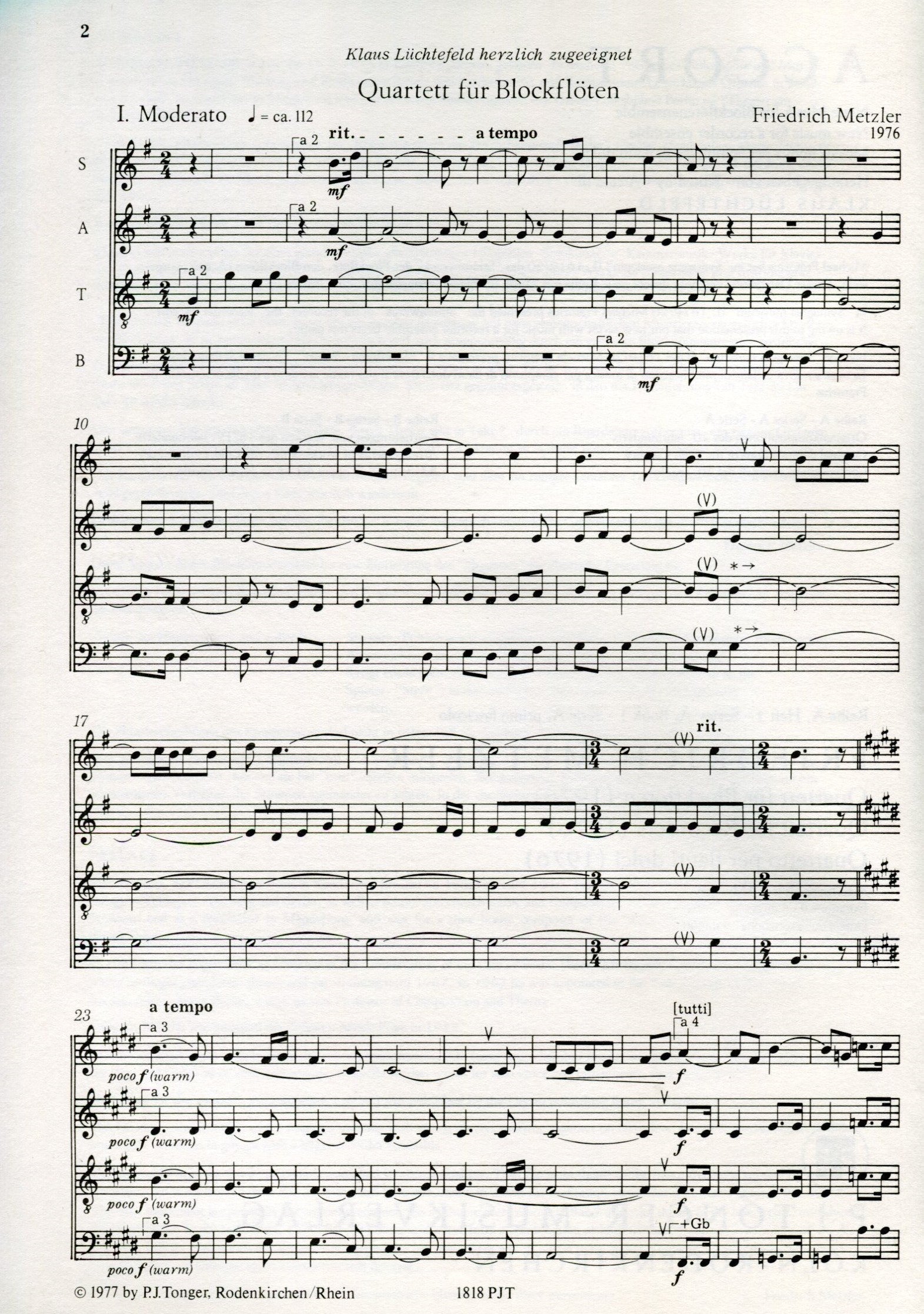 Quartet for Recorders