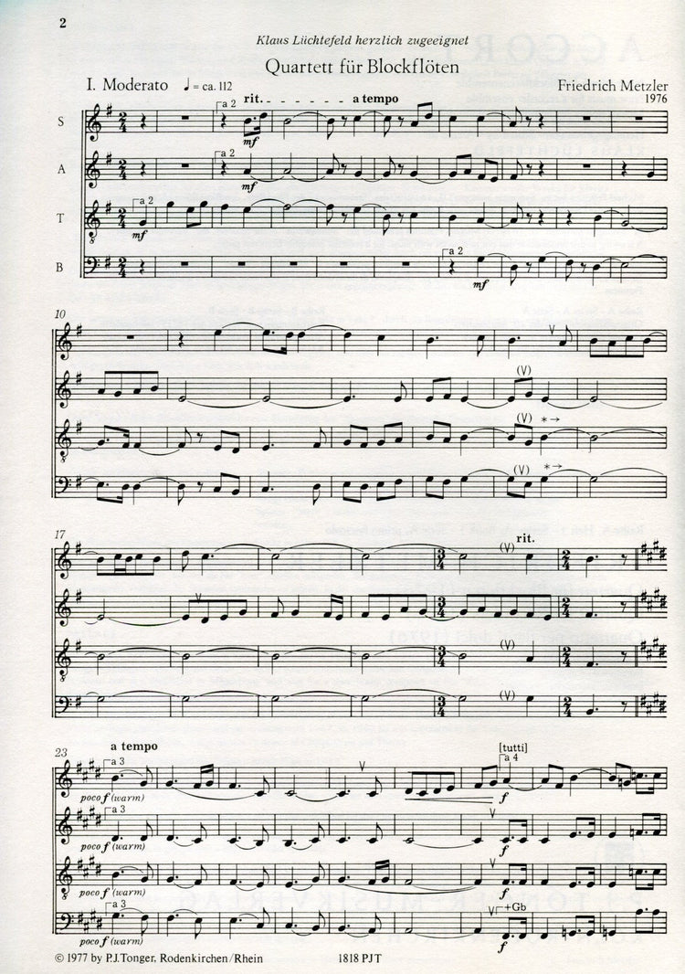 Quartet for Recorders