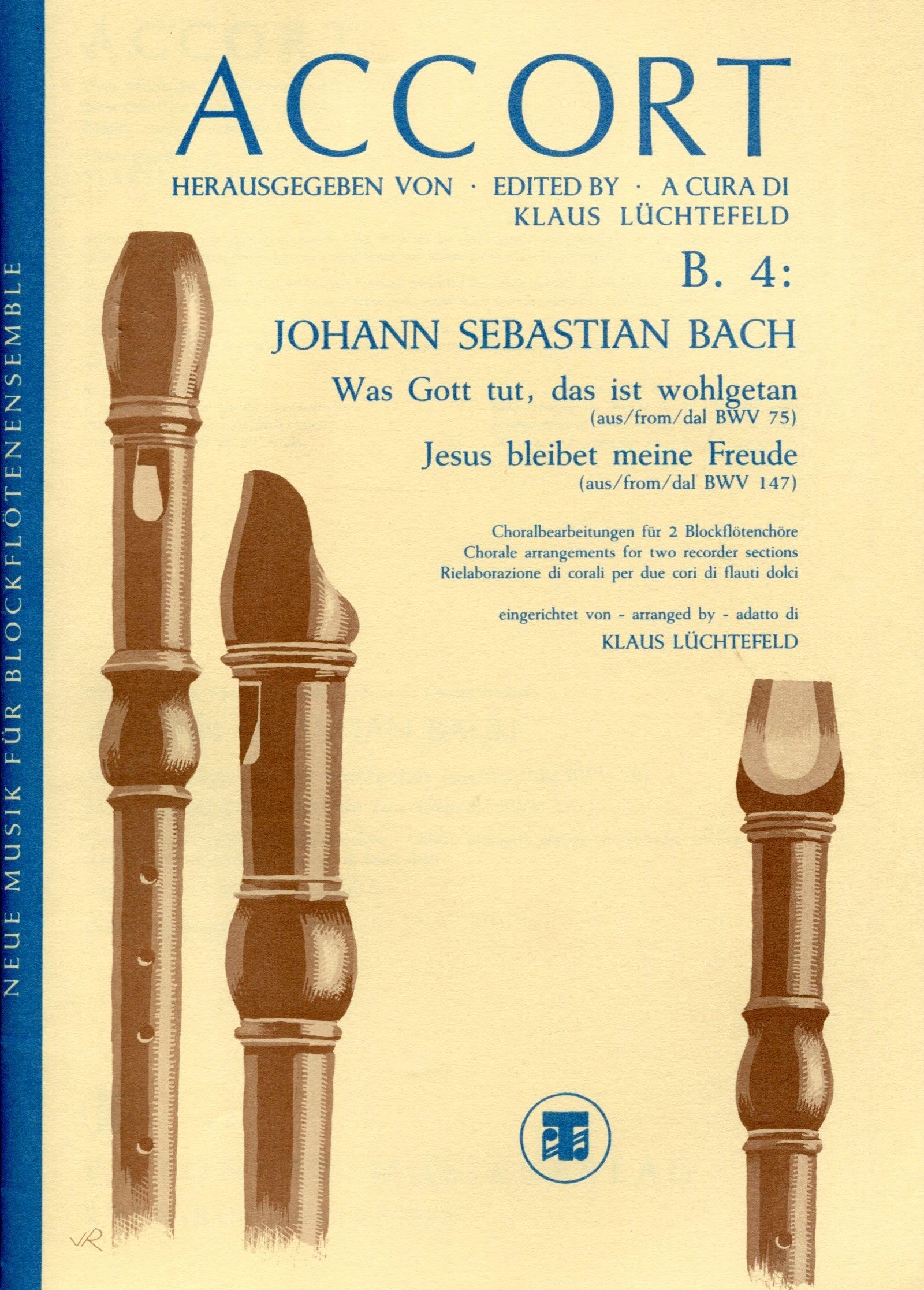 Two Bach Cantata Extracts for Recorder Choir