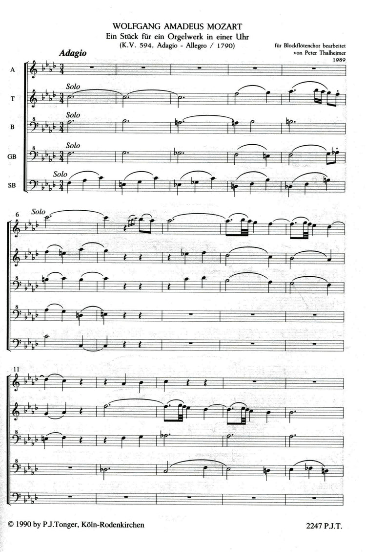 A piece for an Organ in a Clock