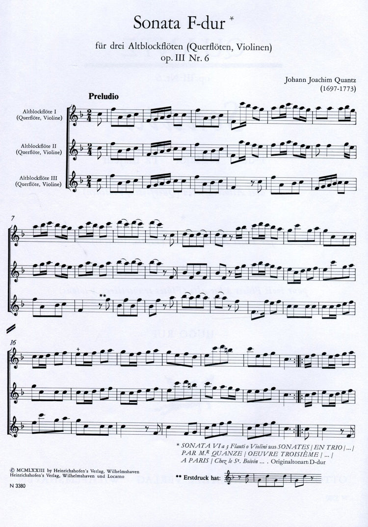 Sonata F Major Op.3 No.6