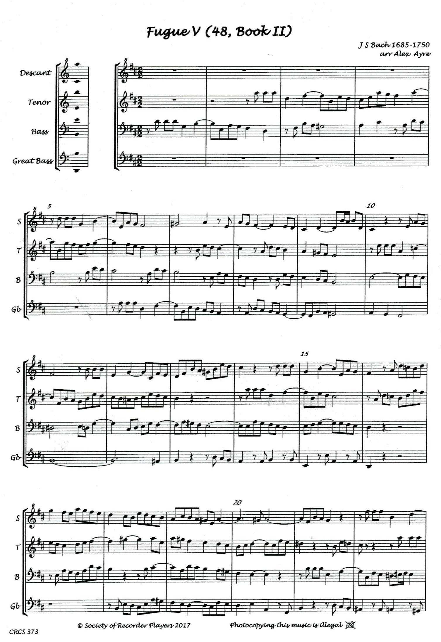 Fugue V 48 Book II