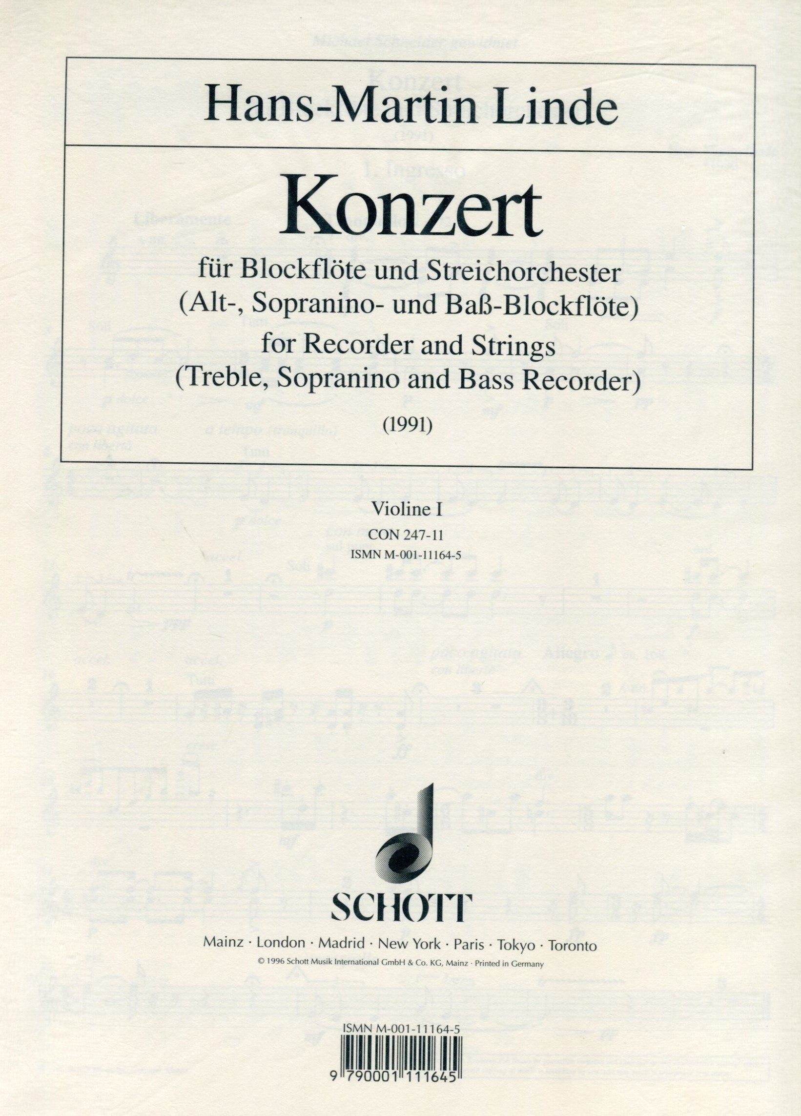 Concerto for Recorder and Strings [parts]