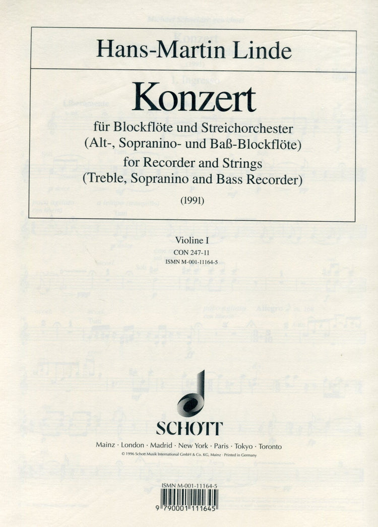 Concerto for Recorder and Strings [parts]