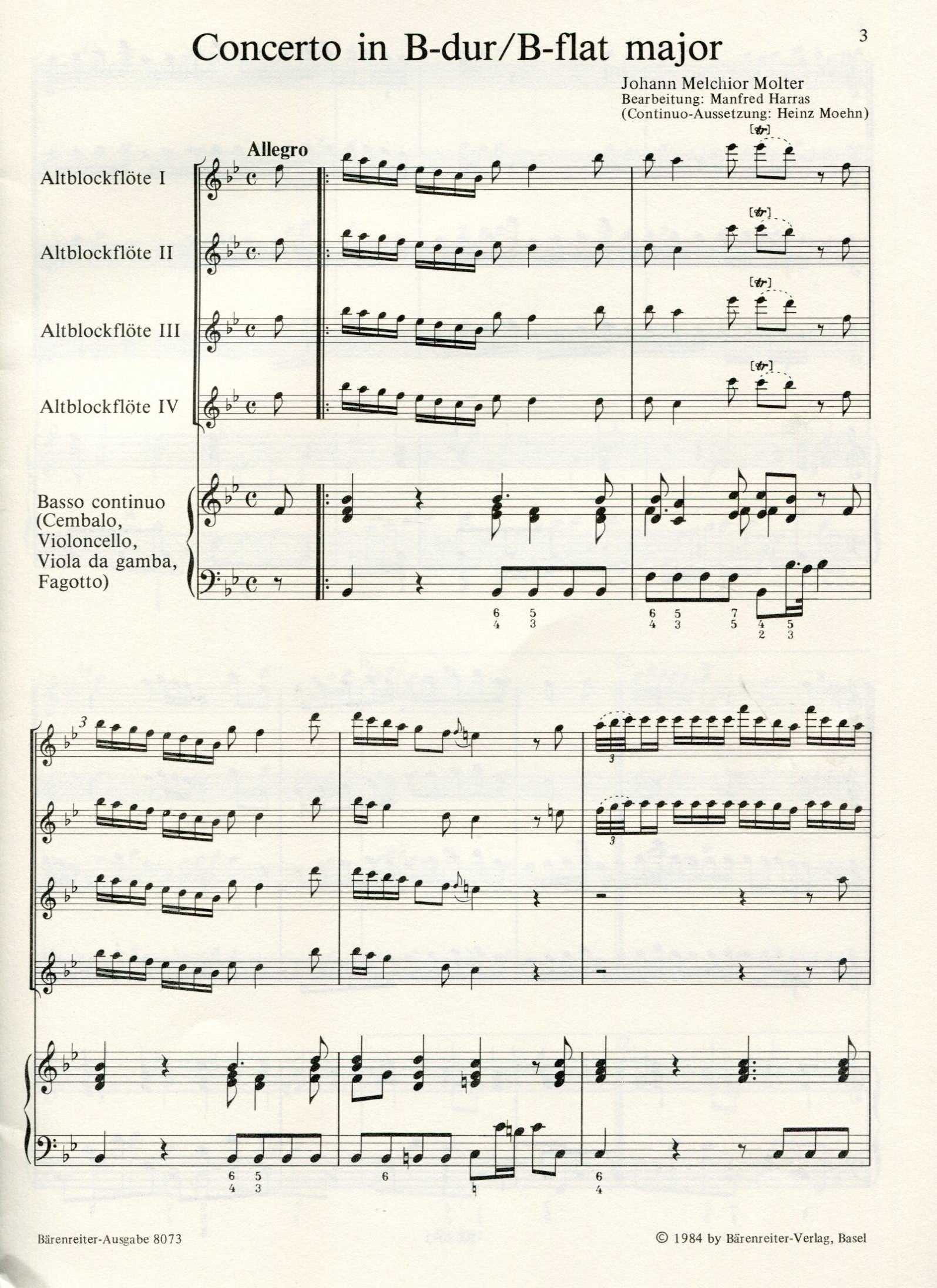 Concerto in B flat Major