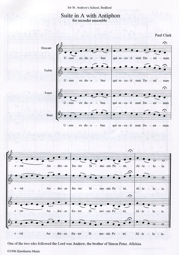 Suite in A with Antiphon