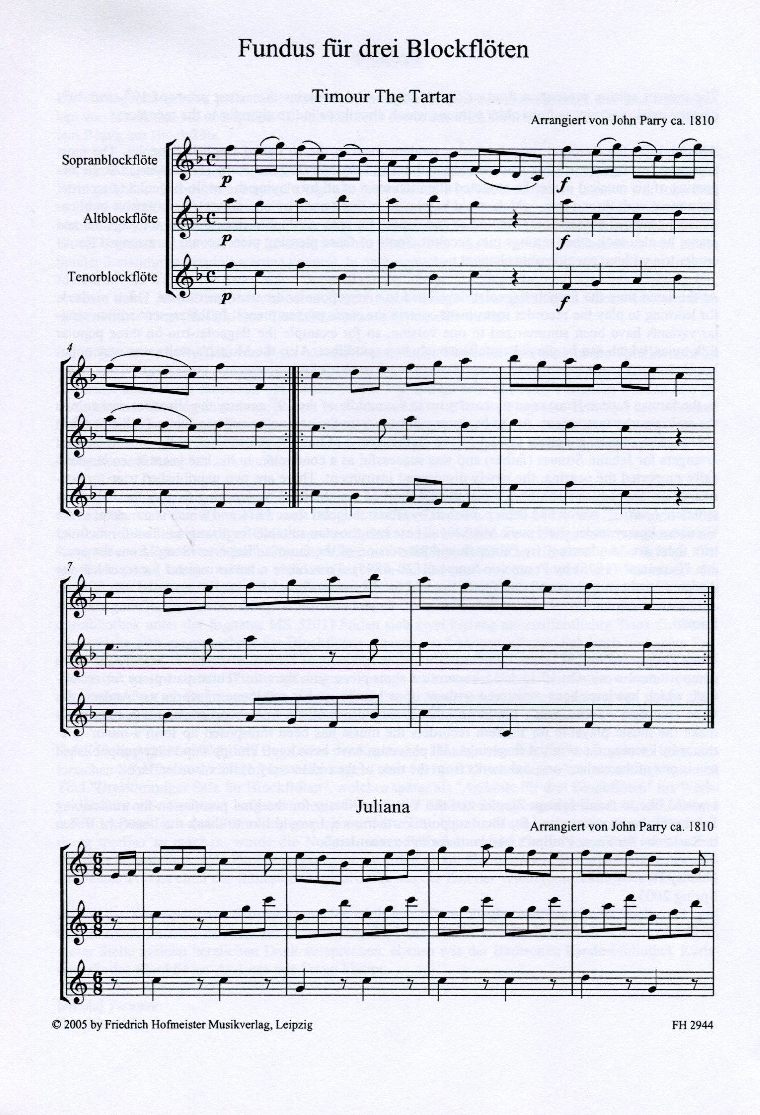 Fund for three recorders