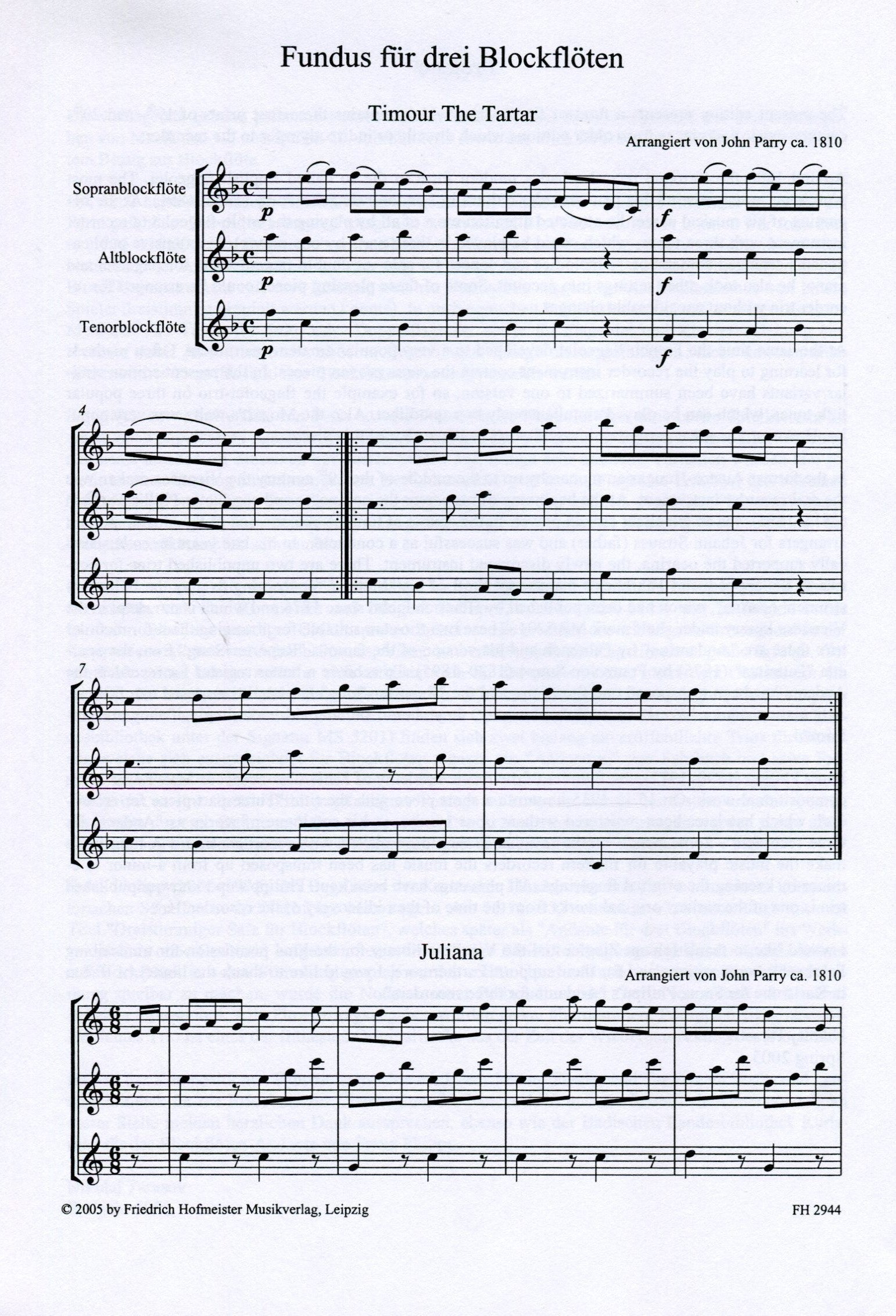 Fund for three recorders