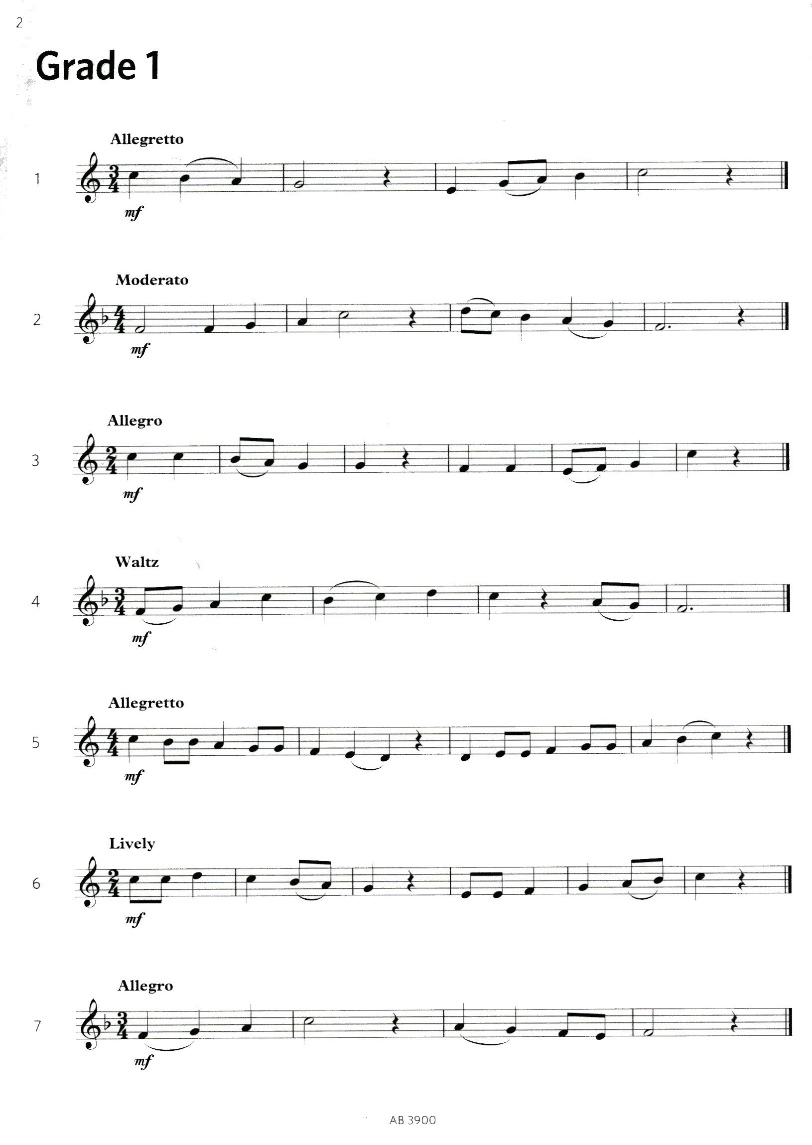 Descant Recorder Sight-Reading Grades 1 -5 ABRSM