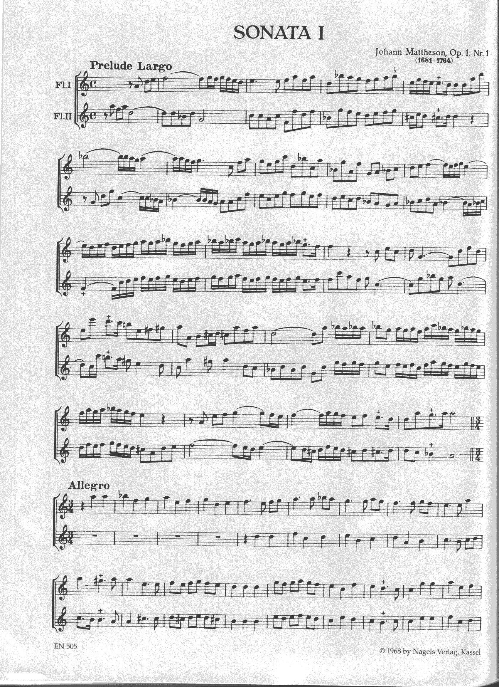 4 Sonatas Op. 1 Edition Nagel