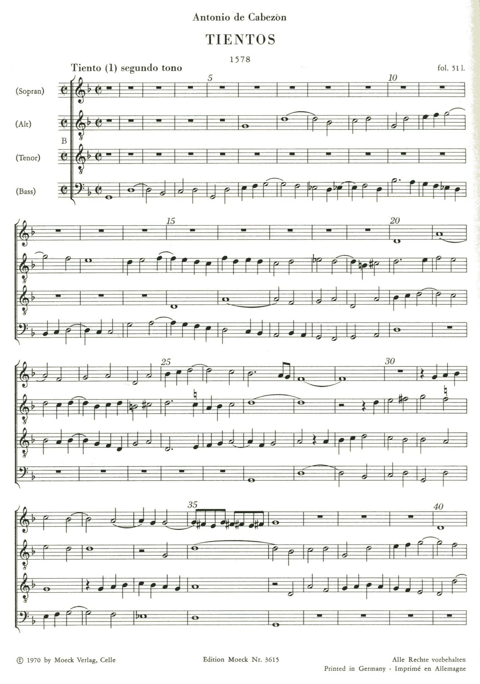 Tientos in four parts - 2nd Series