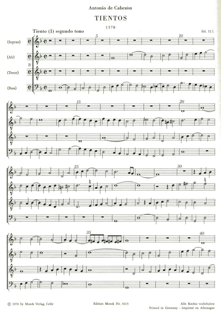 Tientos in four parts - 2nd Series