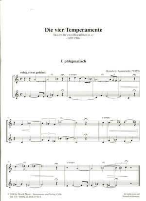 The Four temperaments - Sketches for two recorders in C