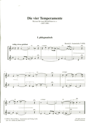 The Four temperaments - Sketches for two recorders in C