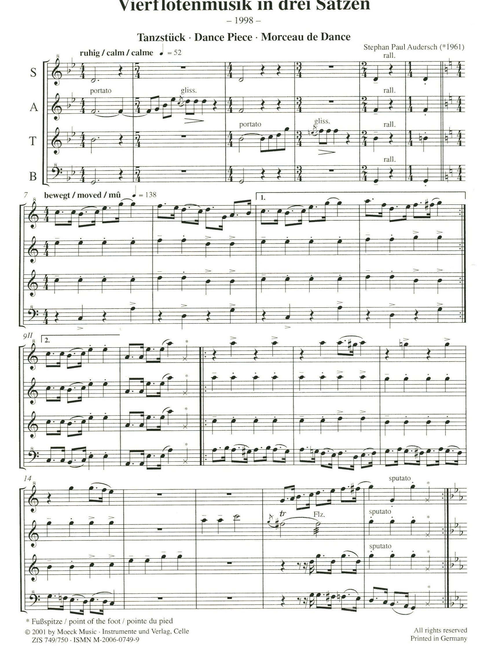 Music for Four Recorders in Three Movements