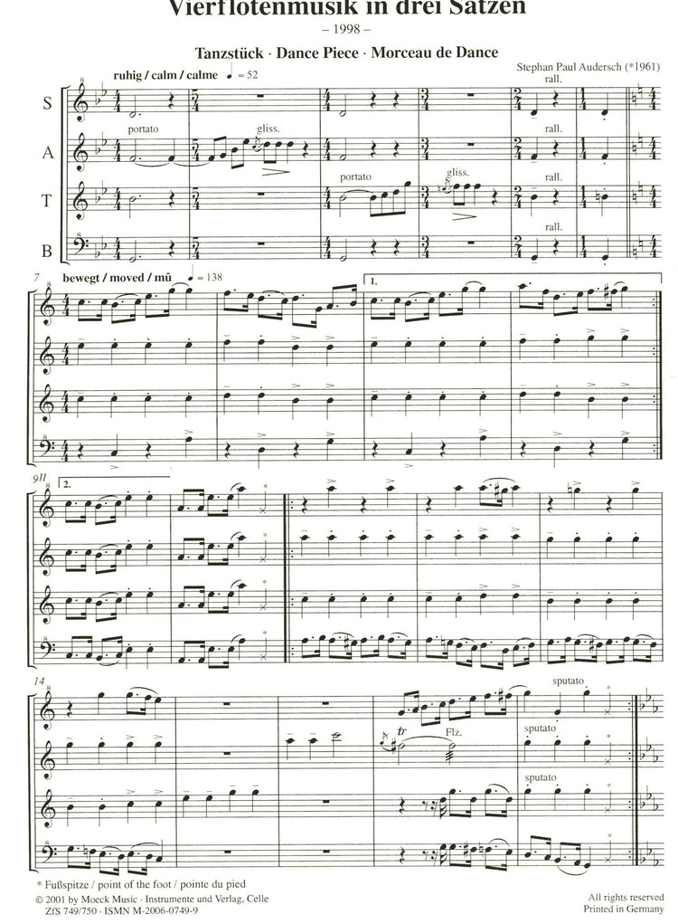 Music for Four Recorders in Three Movements