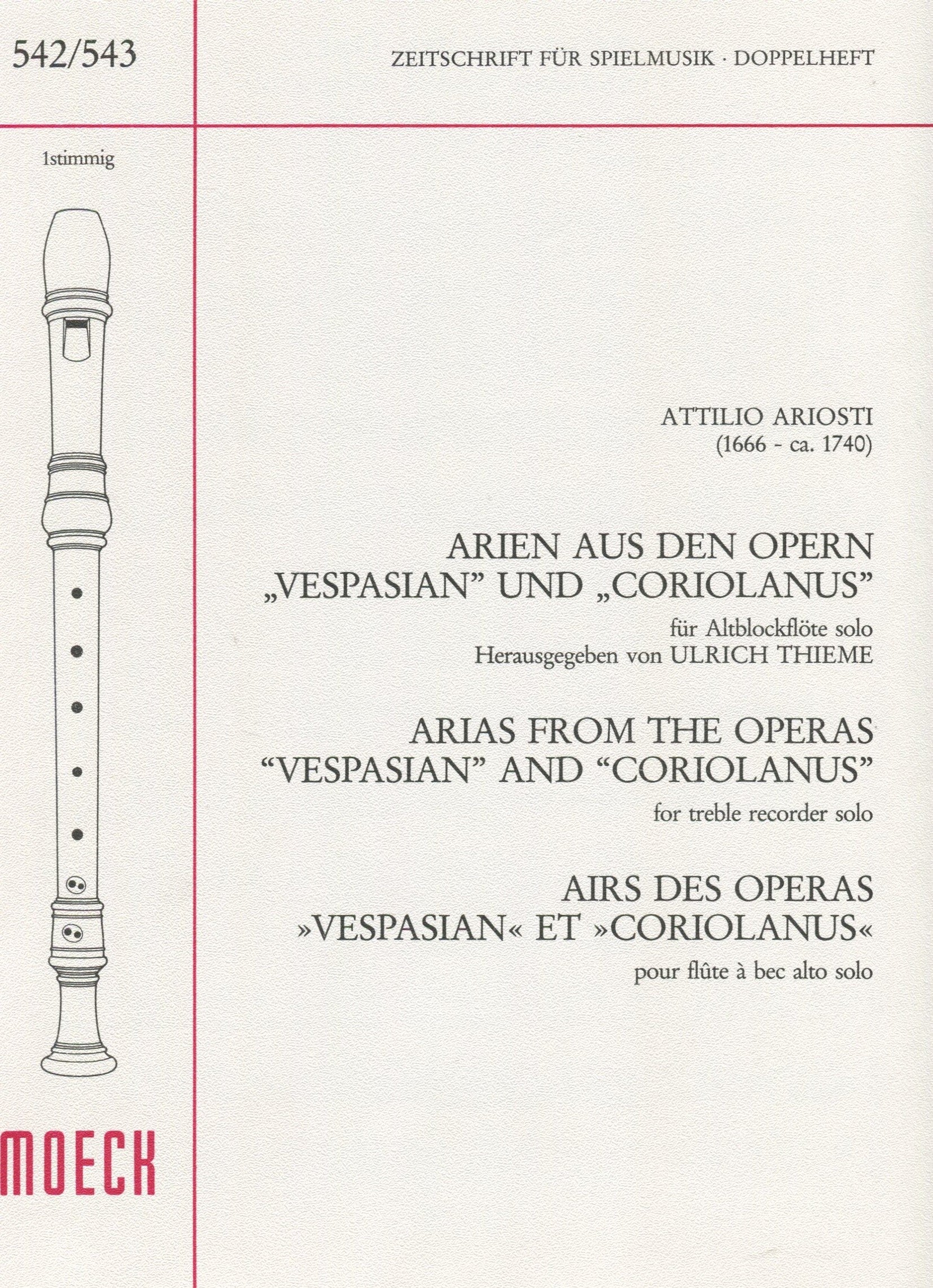 Arias from the Operas "Vespasian" and "Coriolanus"